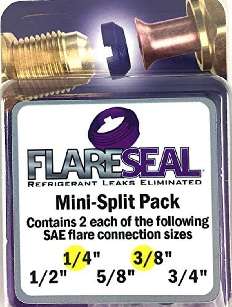 Model MSP-0406 Leak Free SAE Flare Connections - Refrigerant Leaks Refrigeration, HVAC, Ductless, Schrader Valve or Mini Split Applications (1/4", Mini Split Pack - (2) 1/4" and (2) 3/8") image number 2