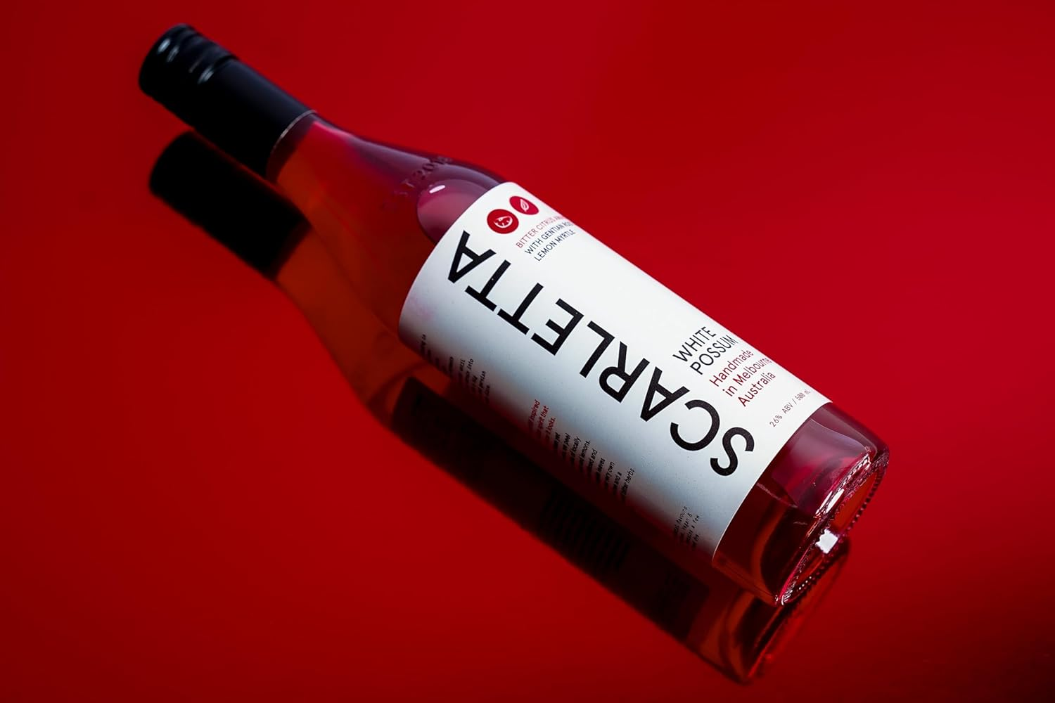 White Possum Scarletta Australian Bitter Citrus Liqueur &ndash; Bittersweet with Lemon Myrtle and Gentian Root &ndash; Small-Batch & Handcrafted &ndash; 500Ml