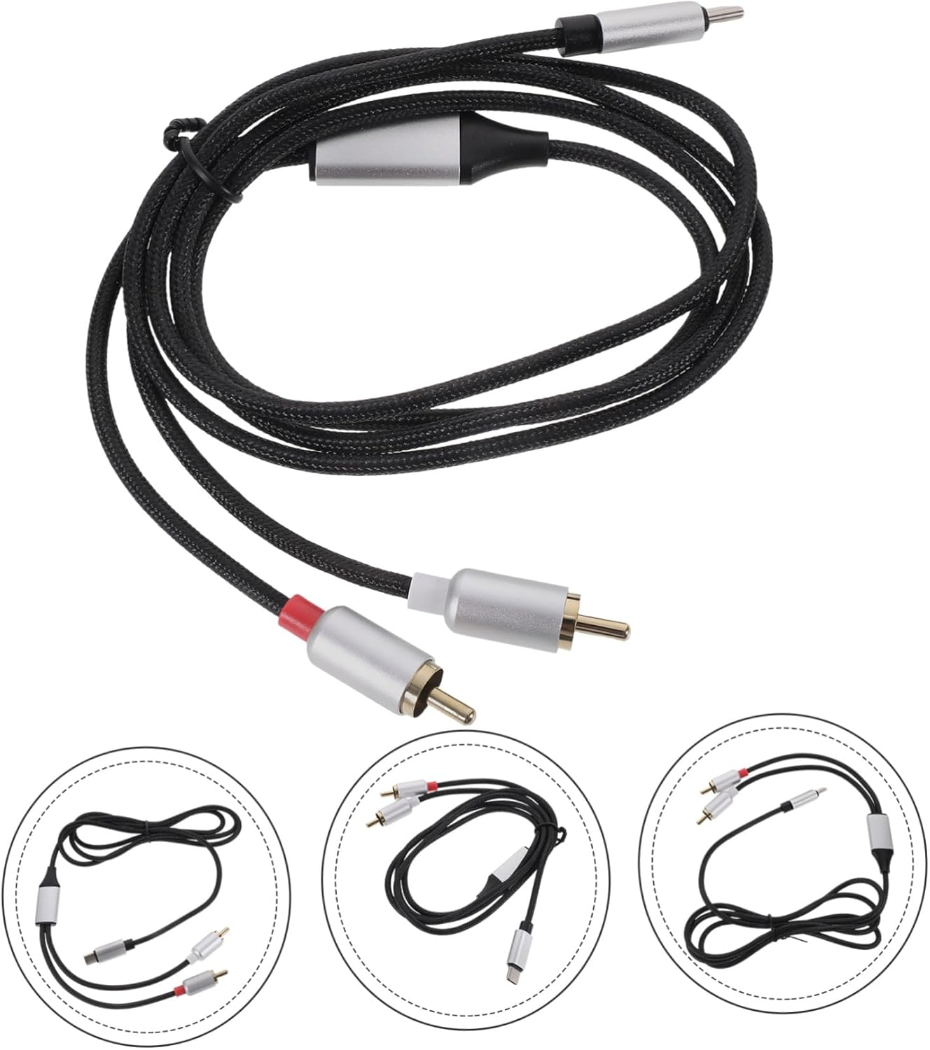 GLSTOY 1M Stereo Audio Cable Type-C to RCA Audio Equipment Adapter Power Amplifier Sound Cable for Home Theater image number 2