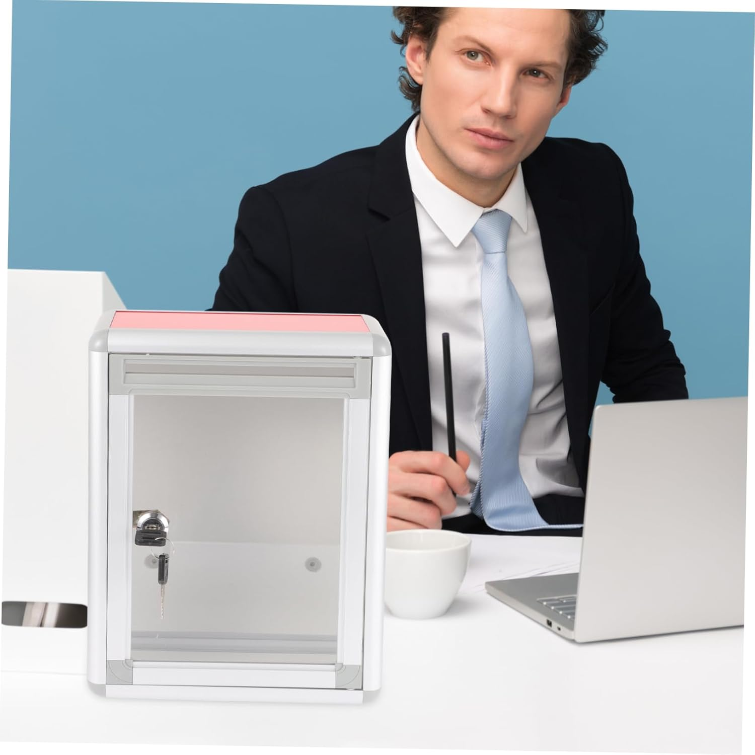 FIXOSHEE Lockable Suggestion Box Wall-Mounted Ballot Box for Feedback High Strength Letter Mailbox Smooth for Outdoor Use image number 5