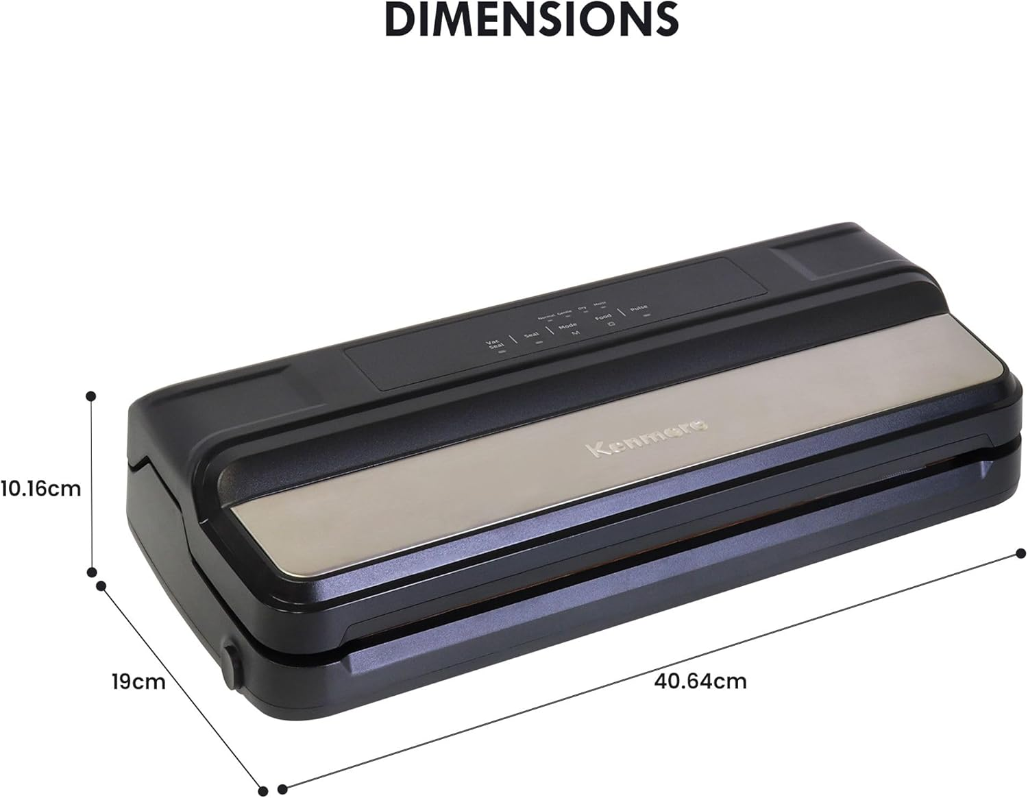 Kenmore Vacuum Sealer Machine, One-Touch Automatic Food Sealer for Dry/Wet Food, Sous Vide Compatible, 7 Preset Modes, with 10 Bags, (Stainless Steel)