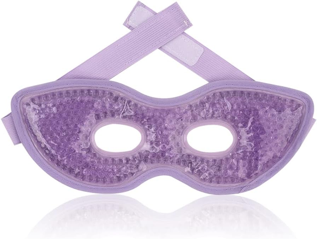 NEWGO Gel Eye Mask Reusable Cooling Eye Mask with Eye Holes, Cold Pack Hot Cold Eye Compress for Puffy Eyes Migraine Headache, Stress Relief, Dry Eyes Dark Circles (Pink)