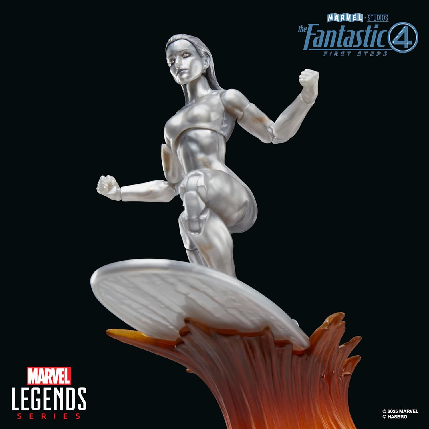 Marvel Legends Series Silver Surfer, the Fantastic Four: First Steps Movie Collectible 6 Inch Action Figure Toy, Superhero Toy for Boys and Girls