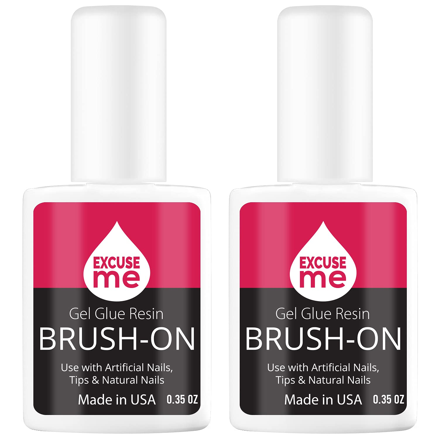 Excuse Me Brush on Gel Super Strong Nail Glue Adhesive for Repairs and Strengthening Natural Nails, Silk Wrap, Fiberglass, Rhinestones. Easy Application with a Brush 0.35 Oz (1 Piece) image number 1