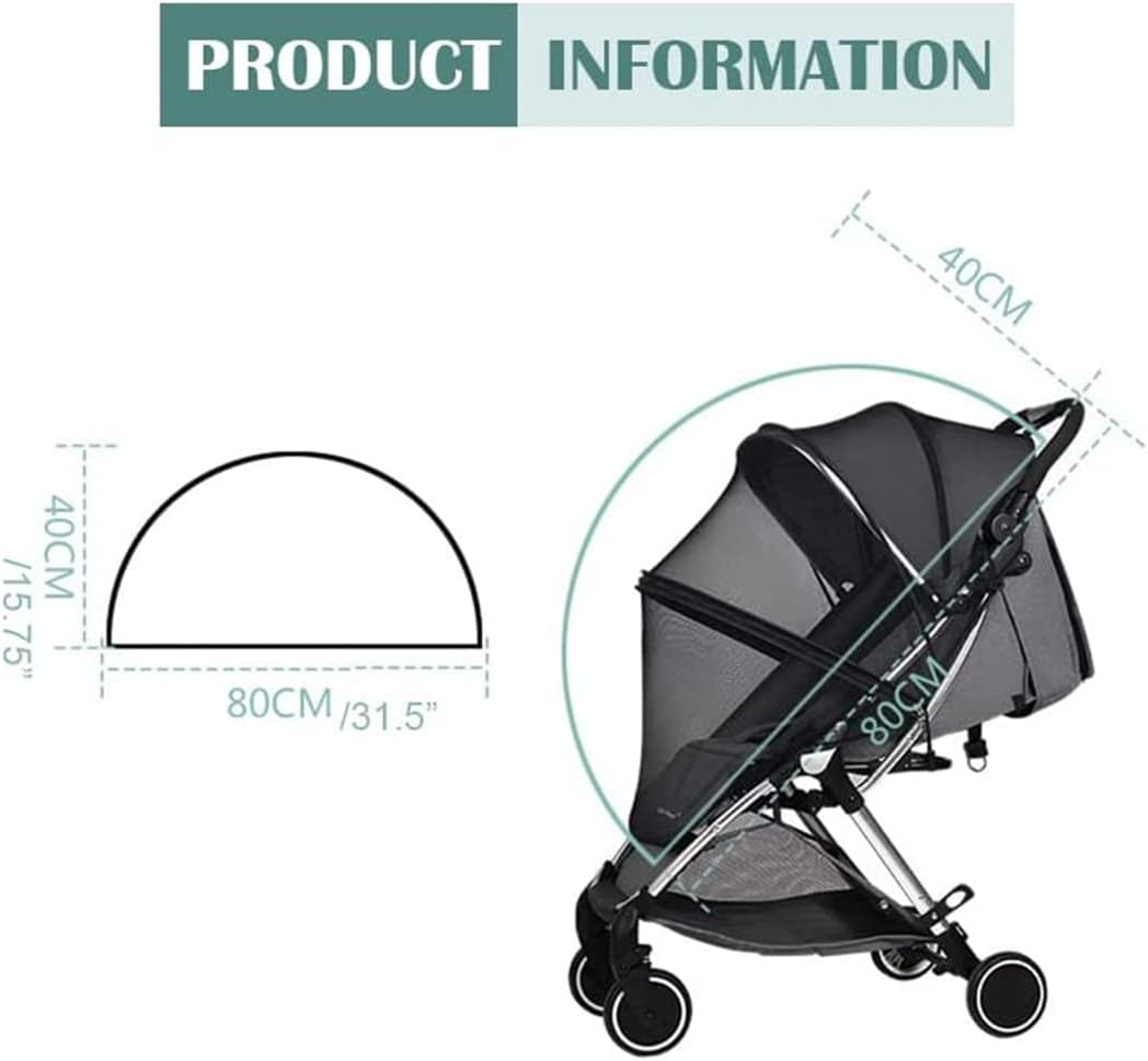 Stroller Bug Net Universal Mosquito Net, Unique Double Zipper Design, Easy to Install and Portable-Fit for Strollers Car Seat Bassinet Cradle image number 3