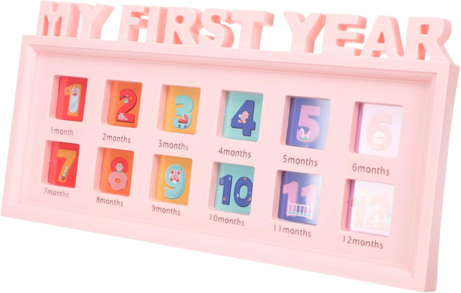 Boy Girl'S Growth Photo Frame Month Milestone Frame for Boy Girl Newborn Girl Nursery Decor Growth Record image number 1