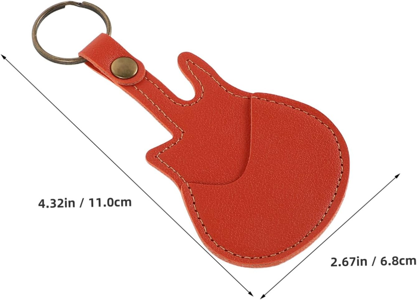 Bestonzon 3Pcs Guitar Pick Storage Case Portable Keychain Pu Plectrum Holder Bag for Acoustic Electric Guitar Players Picks Organizer image number 6