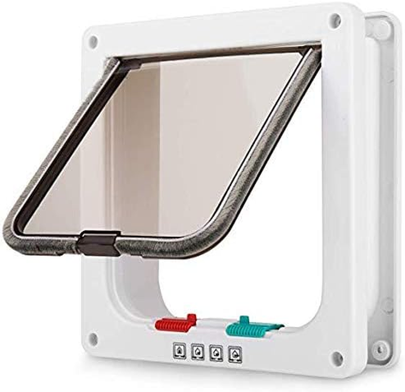 Zalati Cat Flap for Small Dogs, 4 Way Latch Exterior Doors, Weatherproof, for Puppies and Kittens, Large image number 6