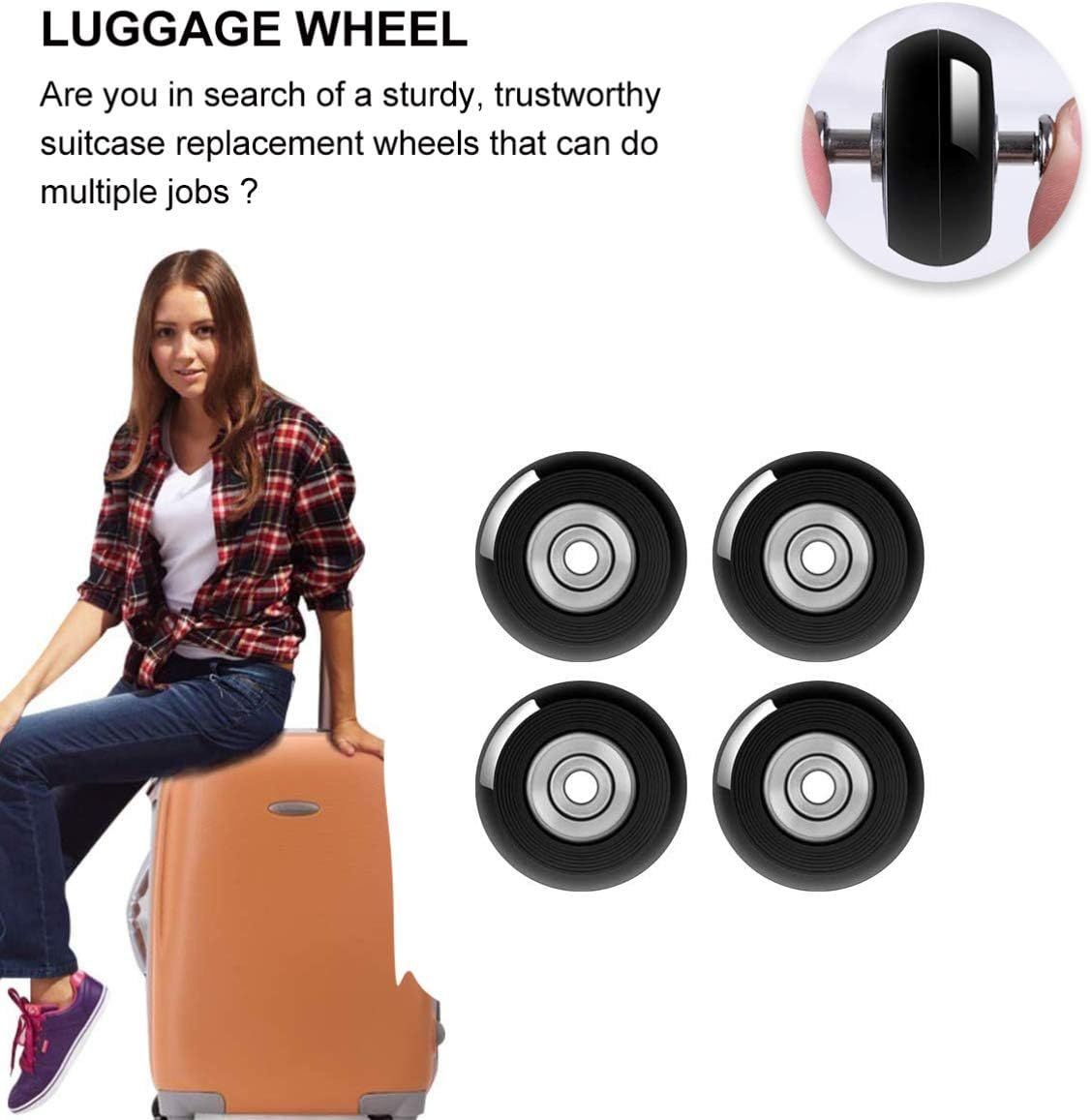 ULTECHNOVO 30 Pcs Luggage Wheel Accessories Replacement Wheels for Suitcases Rugged image number 1