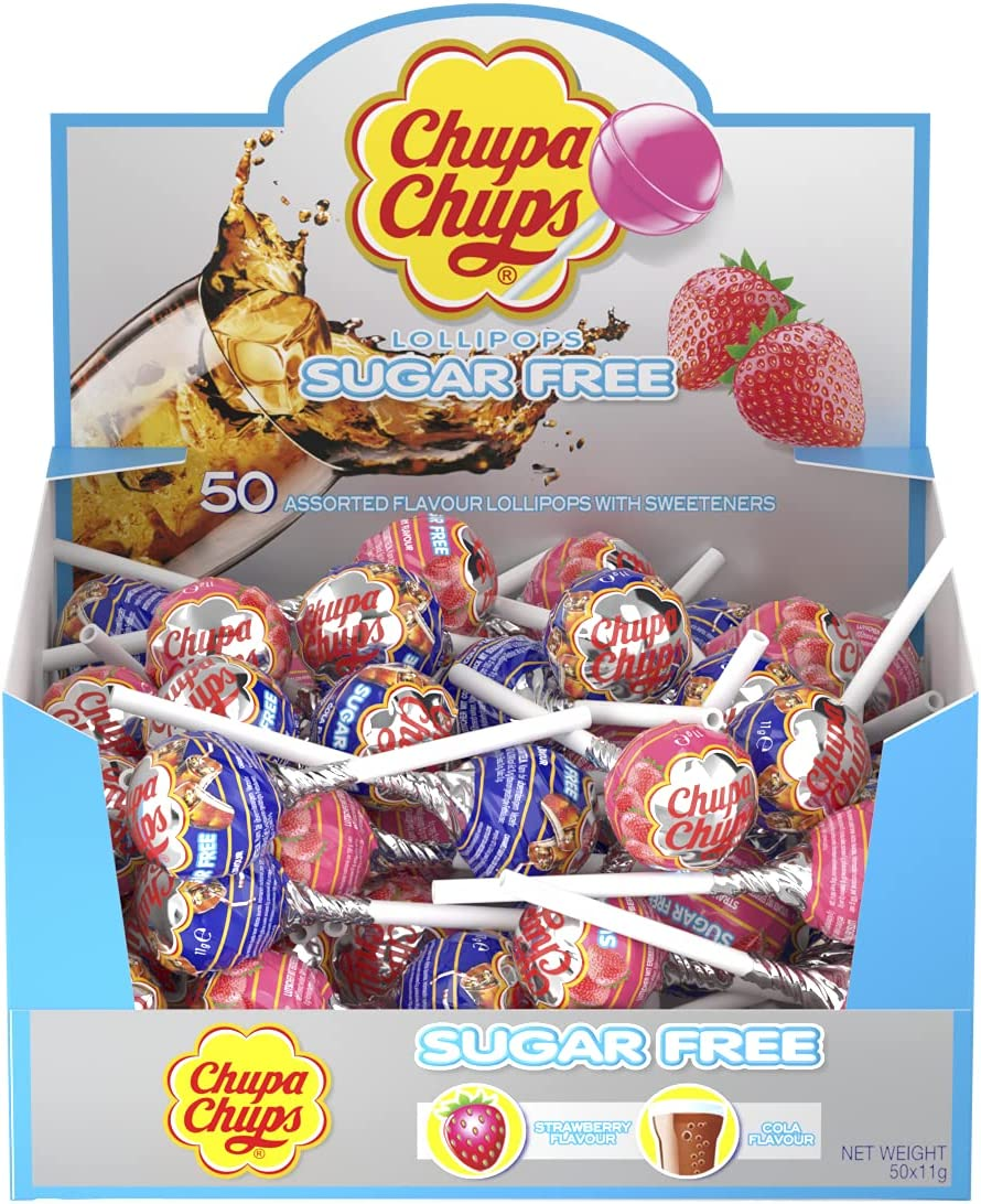 Chupa Chups Strawberry Melody Lollipops, 48 Lollipops, Unique Treat Ideal for Sharing and Parties, 48 X 15 G, Strawberry