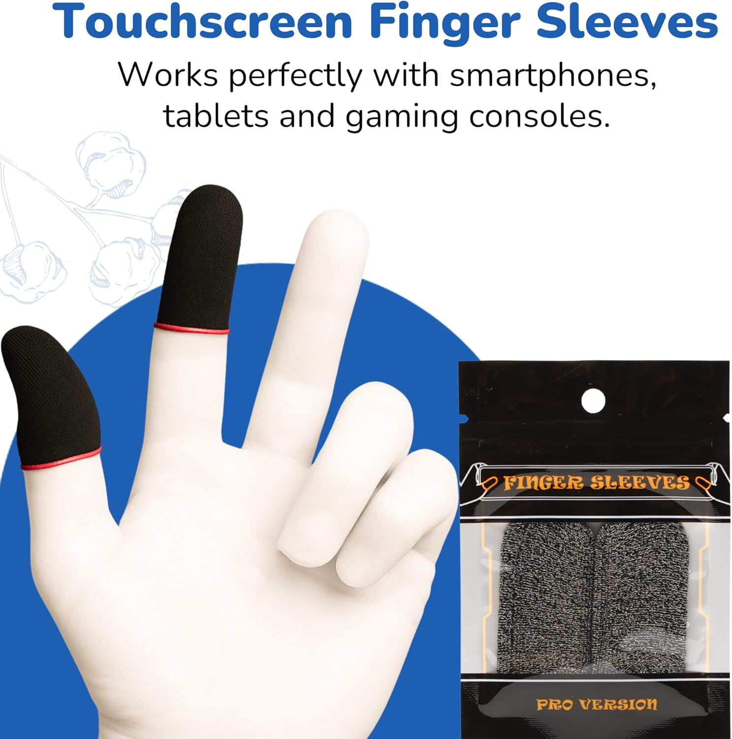 Dermrelief Cotton Gloves Fits All - for Beauty, Dry Hands, Eczema, Dermatitis and Psoriasis (5 Pairs) with Free Gift (Touchscreen Finger Sleeves) (Medium) image number 3