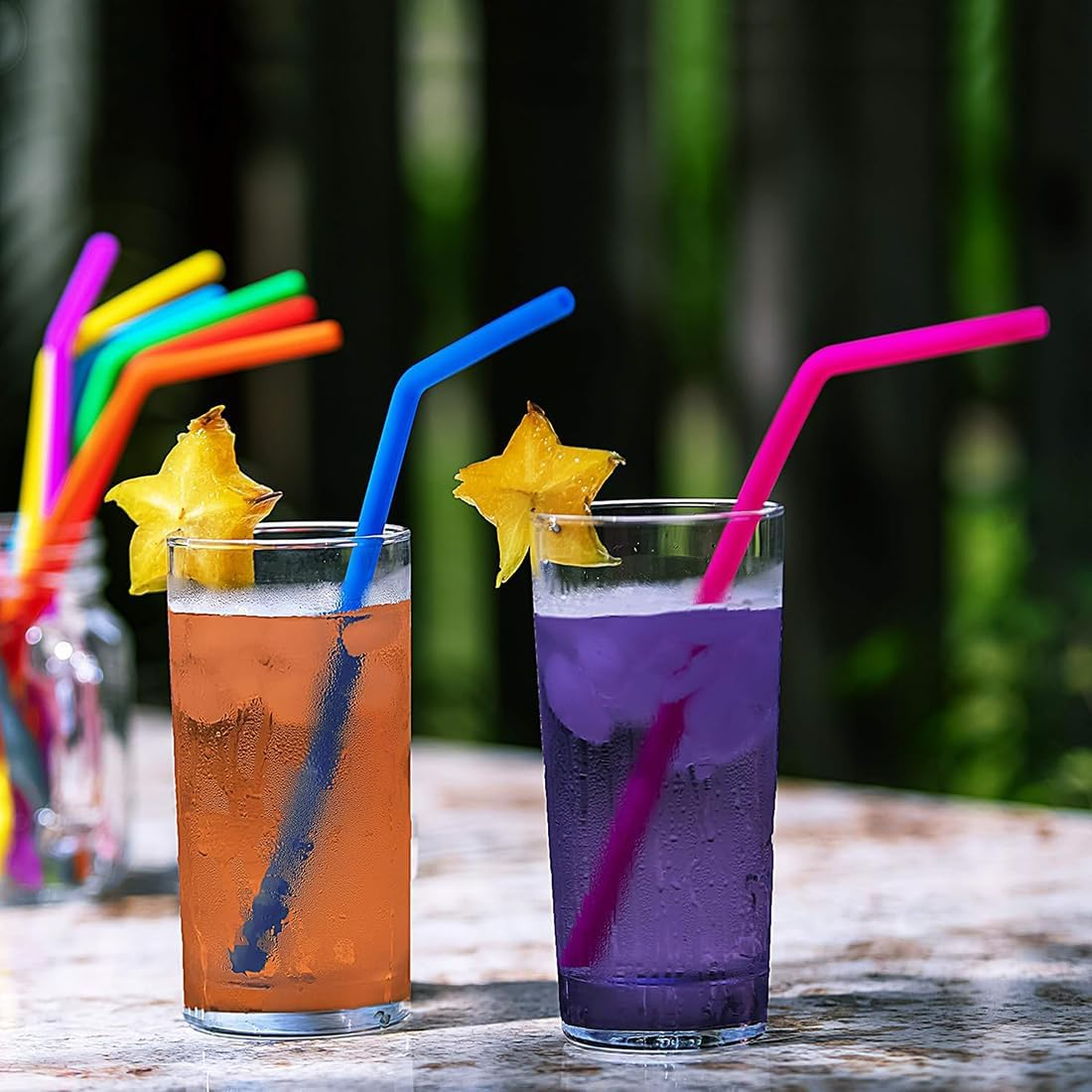 12Pcs Reusable Silicone Straws, Colorful Flexible Short Drink Straws, Reusable Drinking 6.7" Straws for 6-12 Oz Yeti/Rtic/Ozark Tumblers, Flexible Silicone Straws with 4 Cleaning Brushes image number 2
