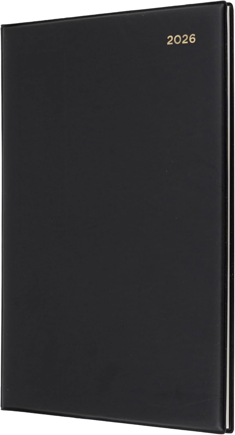 Collins - Belmont Desk 12 Month 2026 Diary/Planner, Week to View, A4 PVC - Black image number 1