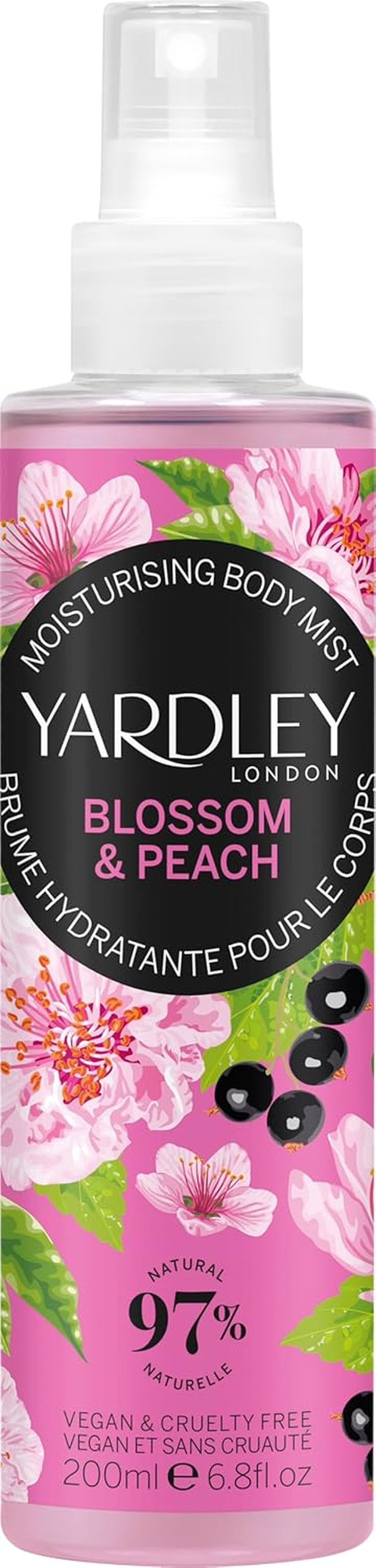 Yardley of London Cherry Blossom and Peach Fragrance Mist Spray, 200 Ml image number 1