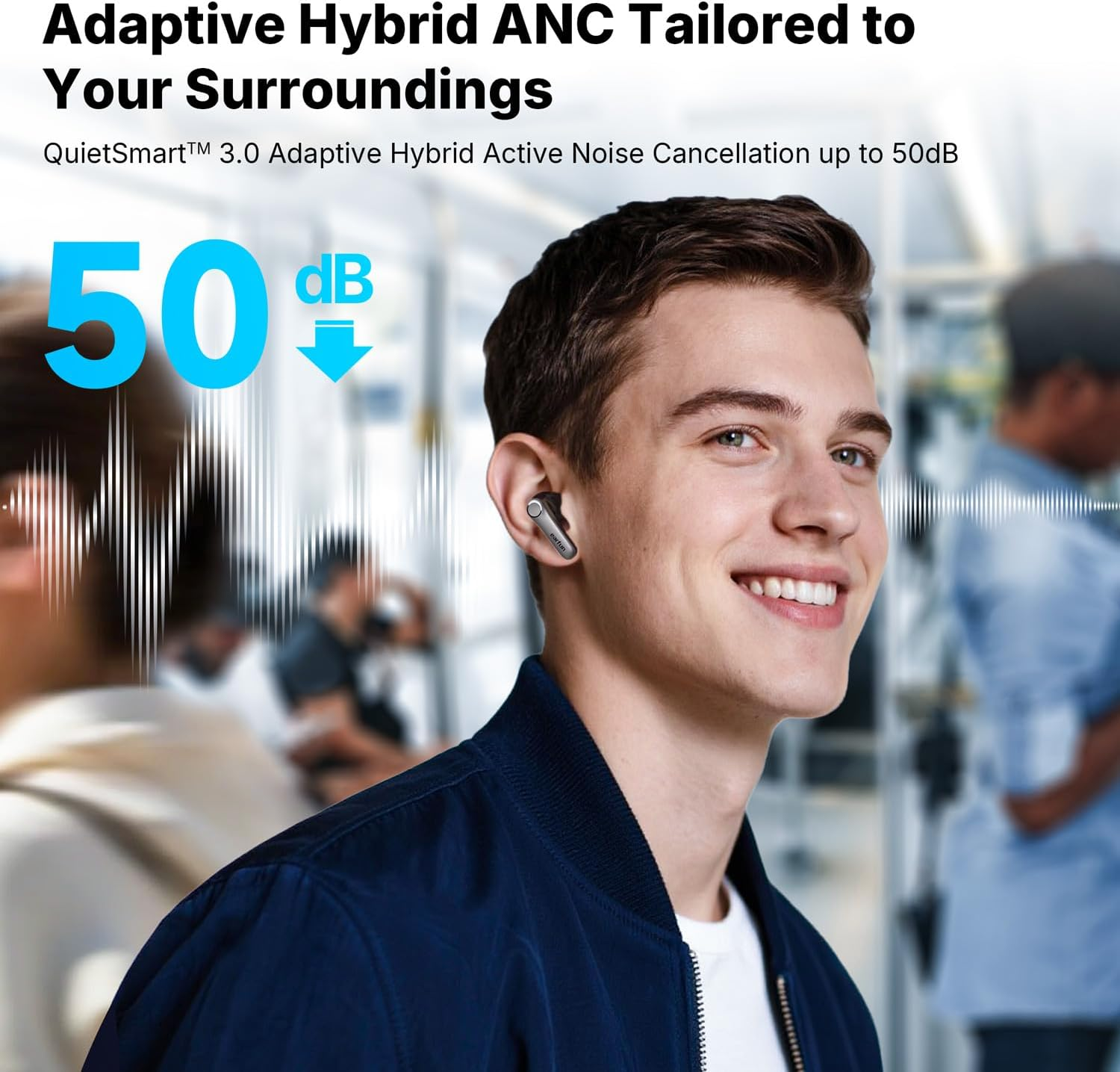 [2025 VGP Winner] Earfun Air Pro 4+ Adaptive Hybrid Noise Cancelling Wireless Earbuds Bluetooth 6.0,Qualcomm Snapdragon Sound, Aptx Lossless,Ldac Hi-Res Audio, 6 Mics AI CVC Call,54H Playtime, Black - White image number 6