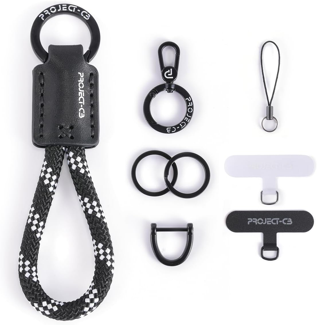 Project-Cb Phone Finger Ring Strap 1,Phone Tether Tab 2,Phone Lanyard,Phone Strap,Key Chain,Key Ring 2,Charms for Phone Case,Phone Accessories