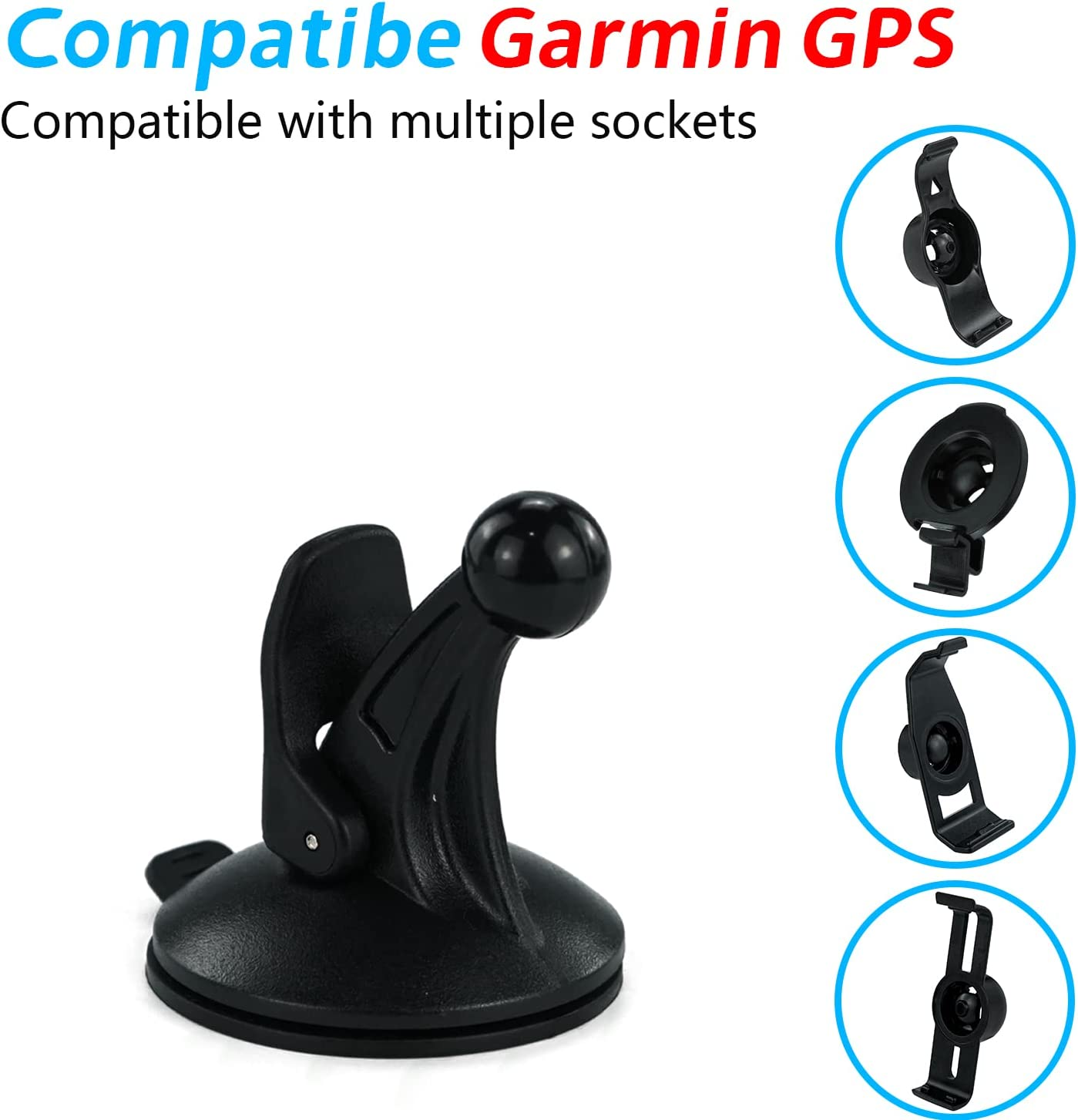 EKIND Replacement Cradle and Removable Car Windscreen Windshield Suction Cup Mount 17Mm Swivel Ball GPS Holder for GPS Garmin Nuvi (Black) image number 5