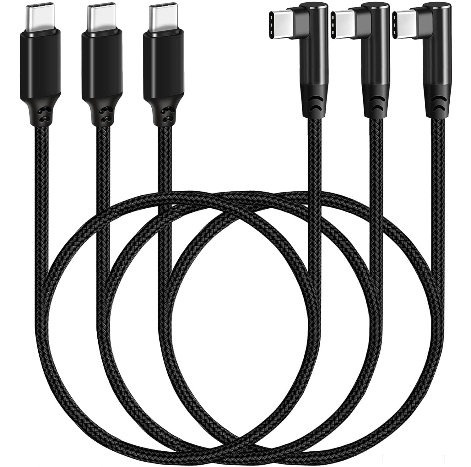 50Cm USB C to USB C Cable 3 Packs, SUMPK Right Angle 60W PD Type C Fast Charging Cord Compatible with Samsung Galaxy S22/S21/S20 Ultra/Z Fold 3/Note 20, Macbook Air, Ipad Pro 2020, Pixel 5/4/3 XL image number 5