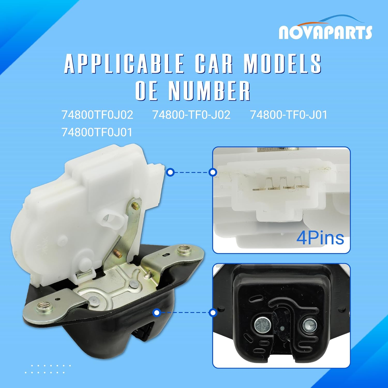 Rear Tailgate Lock Actuator 74800TF0J02 for Honda CR-V 2012-2016, Odyssey 2011-2017, Pilot 2012-2015 & RDX 2010-2012 Lock Assembly Replaces # 74800-TF0-J02 74800-TF0-J01 image number 5