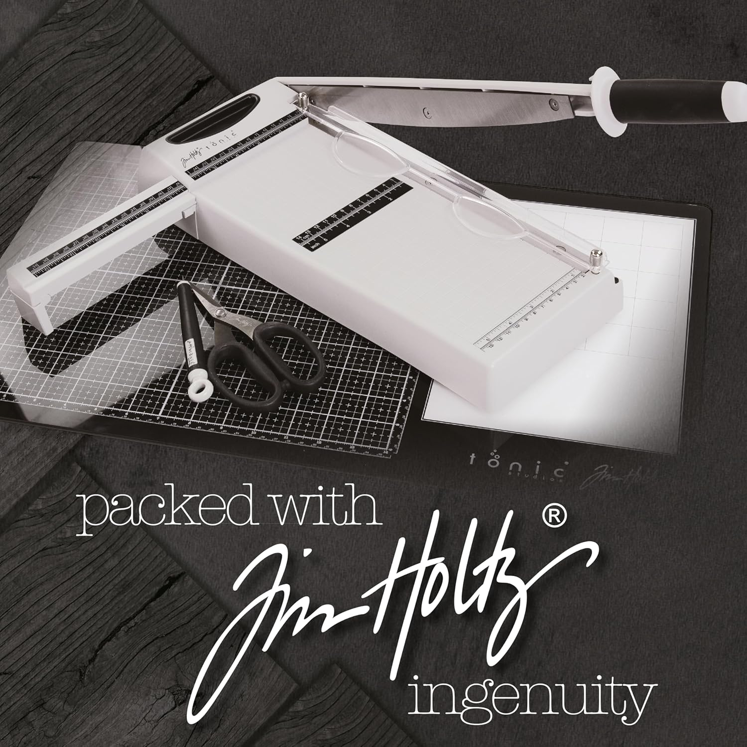 Tim Holtz Paper Cutter Tool - Maxi Guillotine Paper Trimmer for Scrapbooking, Vinyl, and Craft Paper - 12.25 Inch Cutting Length with Extendable Ruler and Grid Lines image number 4