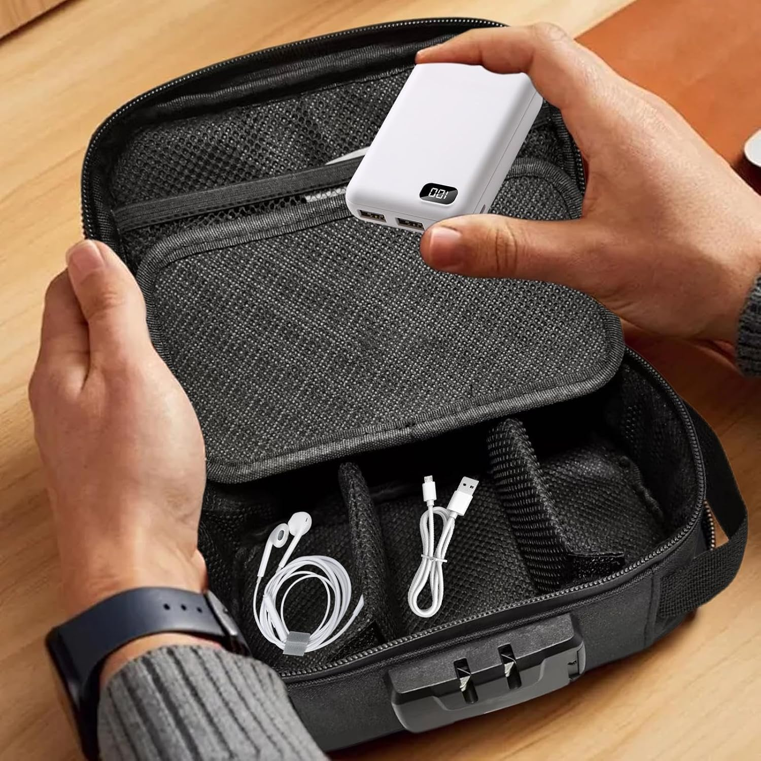 Smell Proof Bag - File Bag for Documents, Lockable Storage Case,Professional Document Holder | Travel Storage Case, Document Organizer, Portable Storagee Pouch for Cash, Card, Passport, Check, Bill image number 3