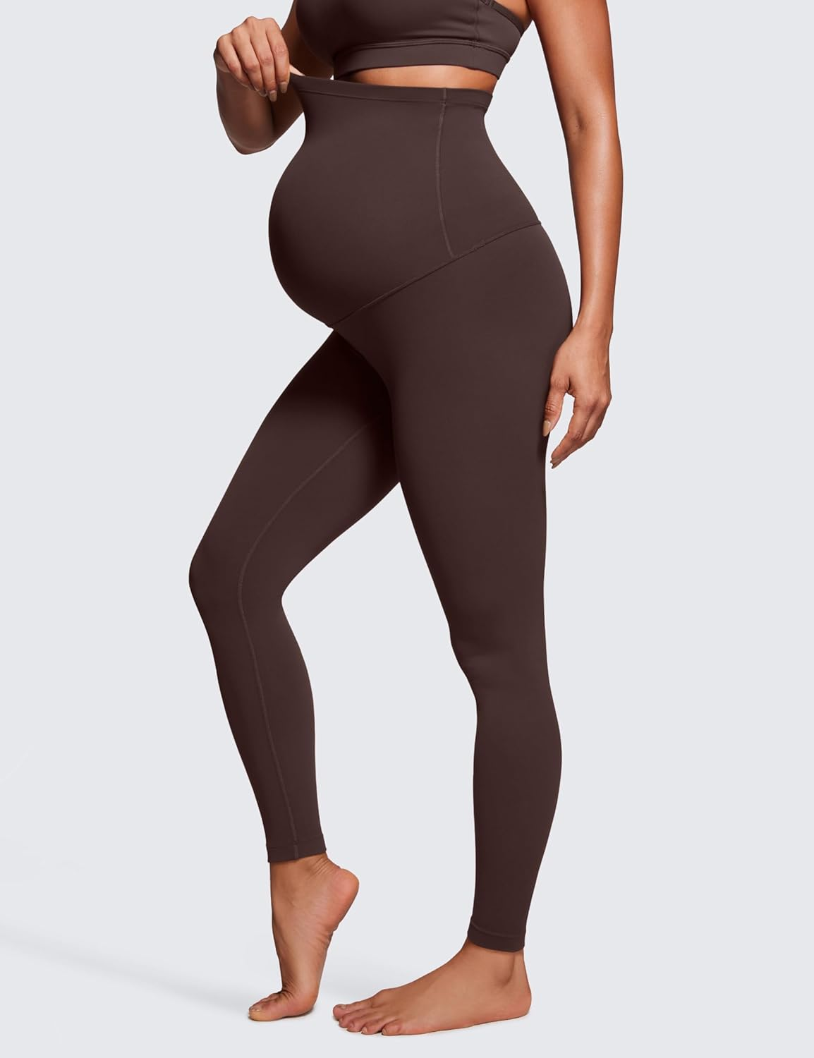 CRZ YOGA Womens Butterluxe Maternity Leggings over the Belly 28" - Workout Activewear Yoga Pregnancy Pants Buttery Soft image number 2