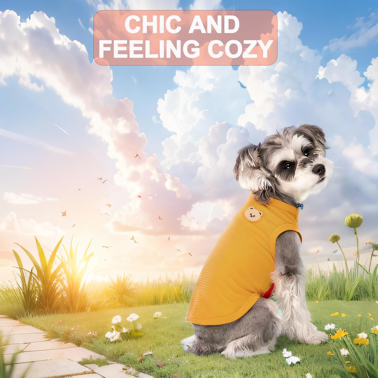 3-Pack Dog Knitted Jumper T-Shirt, Summer Breathable Cotton Shirts, Dog Soft Tank Top, Sleeveless Vest Dog Tee Shirt for Mini Dog, Small Dog and Cat Clothing, Bear XL image number 4