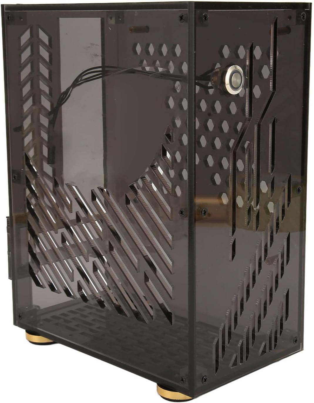 Mini ITX Case Gaming Computer Chassis Vented Panels Small Power Supply Support 170X170Mm Motherboard Graphics Cards up to 180Mm Long 2 X 2.5" SSD