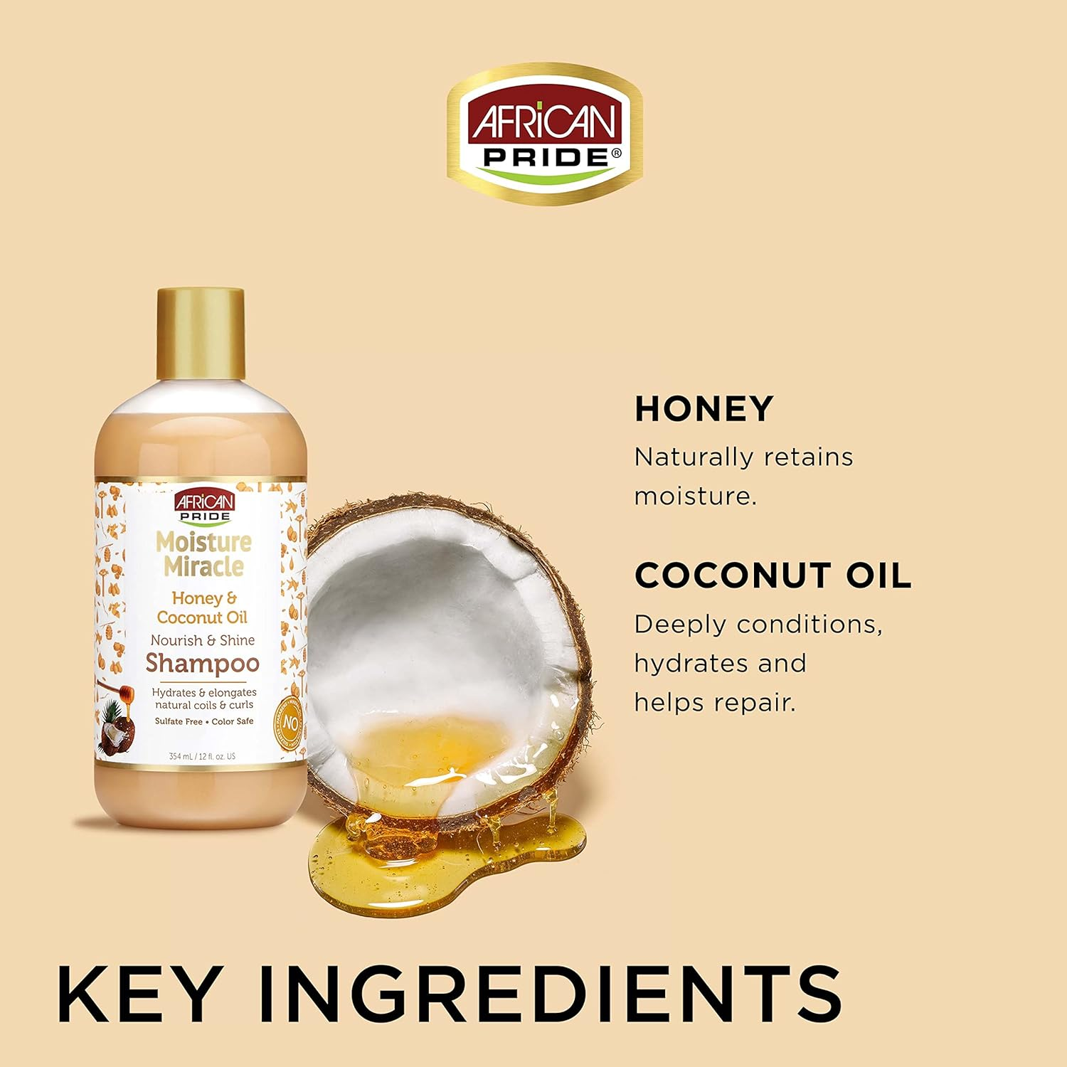 African Pride Moisture Miracle Honey & Coconut Oil Shampoo image number 3
