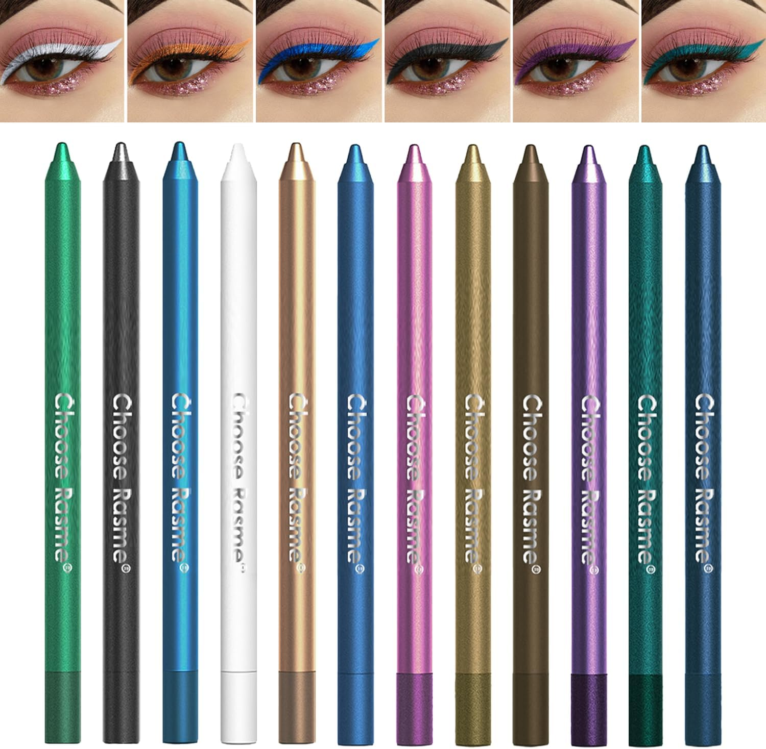 12 Colorful Eyeliner Pencil Set - Waterproof Gel Eye Liner with Multi-Color Glitter, Eyeshadow Stick for Smoky & Party Looks, Long-Lasting Multipurpose Eye Makeup for Daily & Special Occasions image number 3