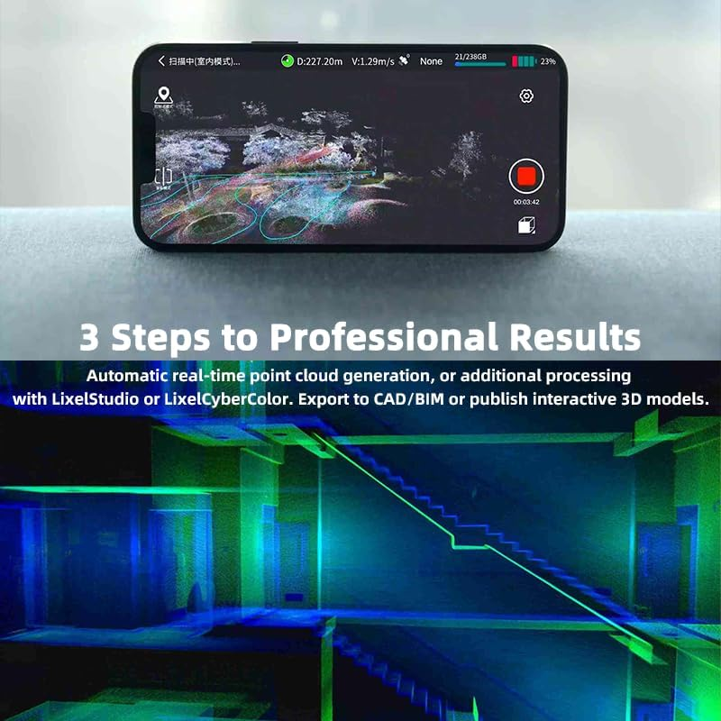 Lixel Kity K1, Compact Handheld 3D Scanner, 48 MP Panorama Cameras, High-Precision 3D Reconstruction, Real-World 3D Rendering, Real-Time Modeling for Professionals and Hobbyists image number 5