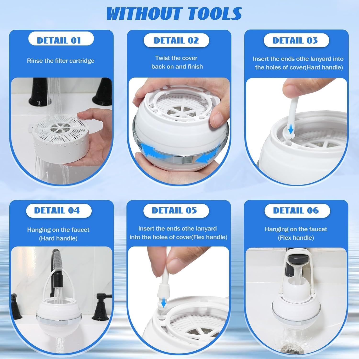 Bath Filter for Tub with 2 Filter Cartridges, Bath Water Filter, 10 Stages, Shower Water Filter, Bpa-Free Removes Hundreds of Contaminants for Softer, 2,500 Gallons of Filtration (Bright White) image number 1