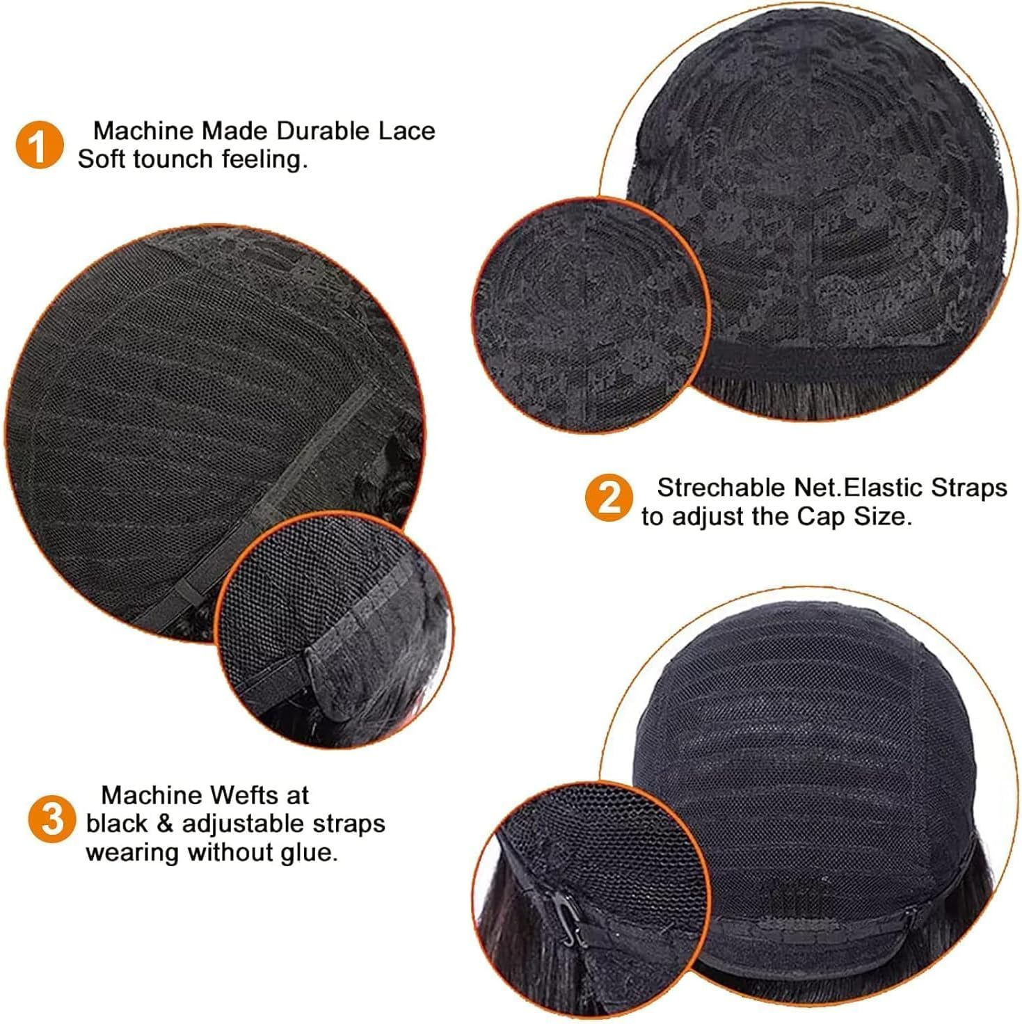 VCK Short Human Hair Wigs for Black Women Short Layered Pixie Cut for Women Black Bob Brazilian Remy Human Hair Glueless Full Machine Made image number 3