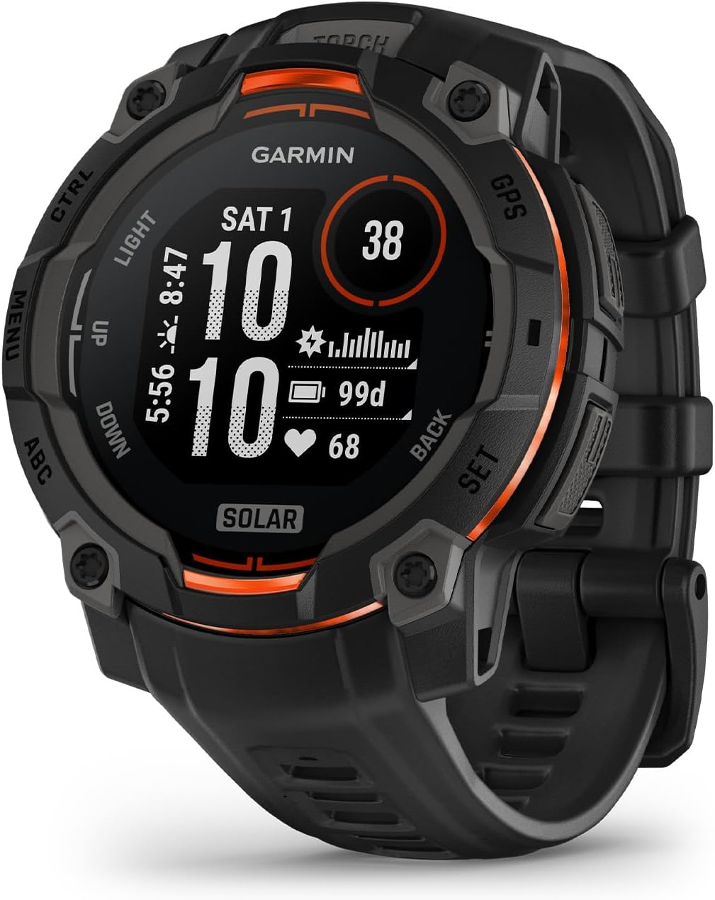Garmin Instinct 3, 45Mm, AMOLED, Black Bezel with Black Band