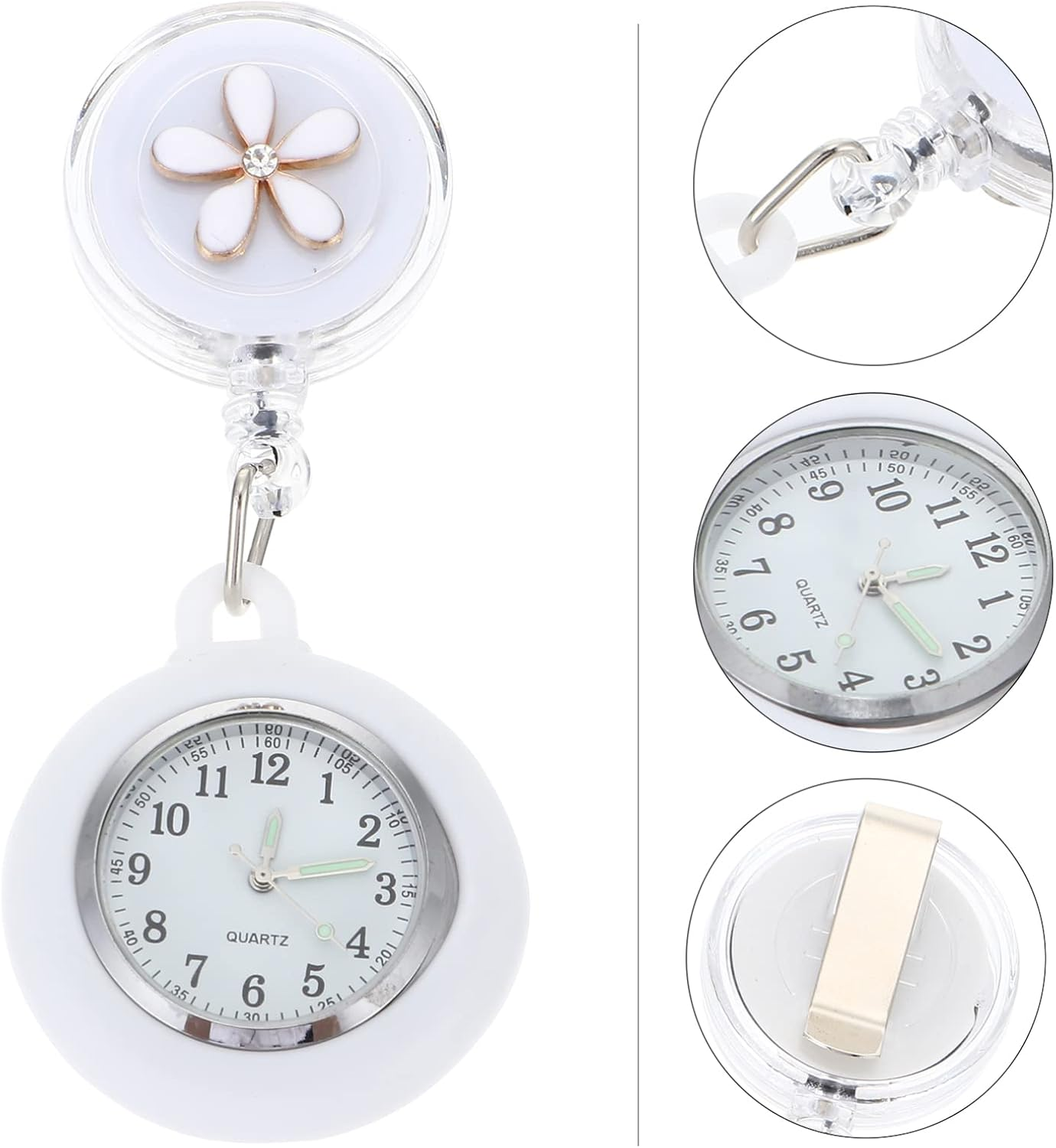 Gatuida Decorative Fob Watch with Glow in the Dark Feature - Stylish Hanging Pocket Watch for Nurses, Ideal Birthday for Women image number 5