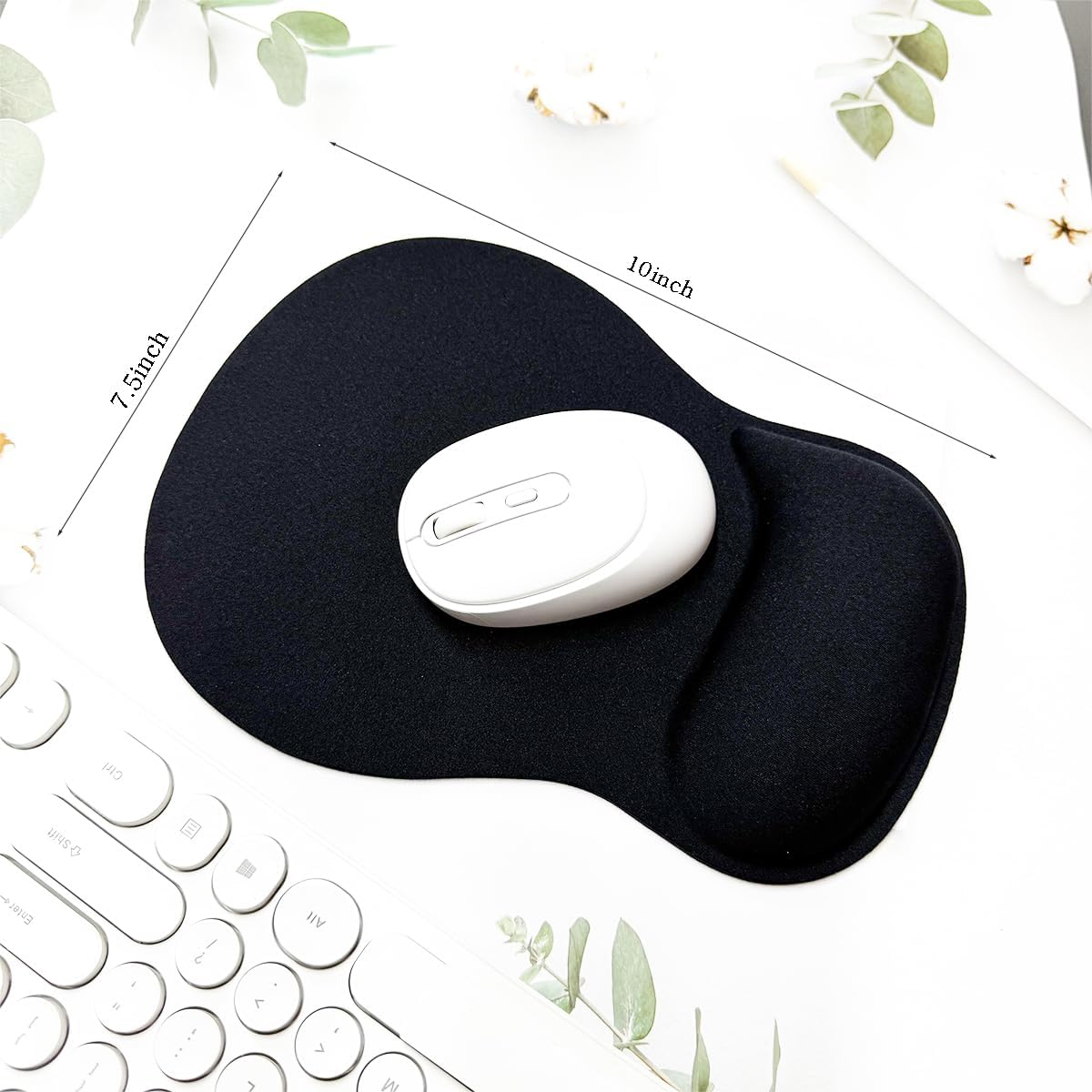 Ergonomic Mouse Pad with Gel Wrist Rest, Comfortable Mousepad with Smooth Wrist Support Surface and Non-Slip PU Base for Pain Relief, Computer, Laptop, Office & Home, 10 X 7.5In (Black) - Blue image number 4