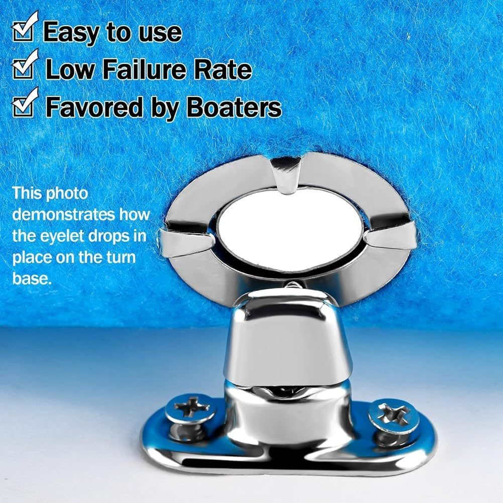 Zicojia 20 Sets Marine Grade Twist Lock Fasteners Turn Button Eyelet and Stud, for Canvas Fastener Turn Buttons Easy to Use image number 5