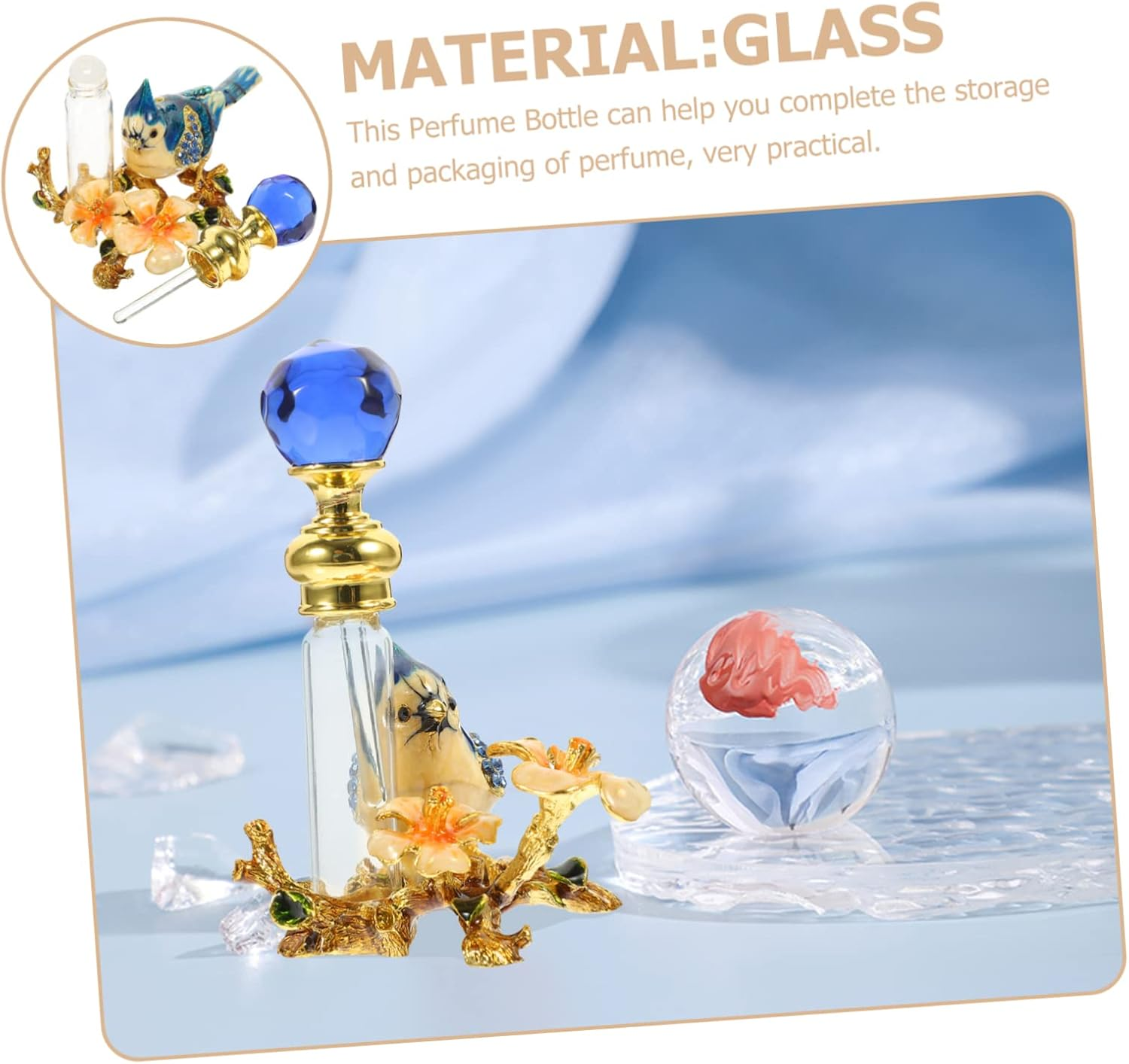 HOMSFOU Vintage Perfume Bottles Empty Refillable Essential Oil Dispenser Oil Sprayers image number 7