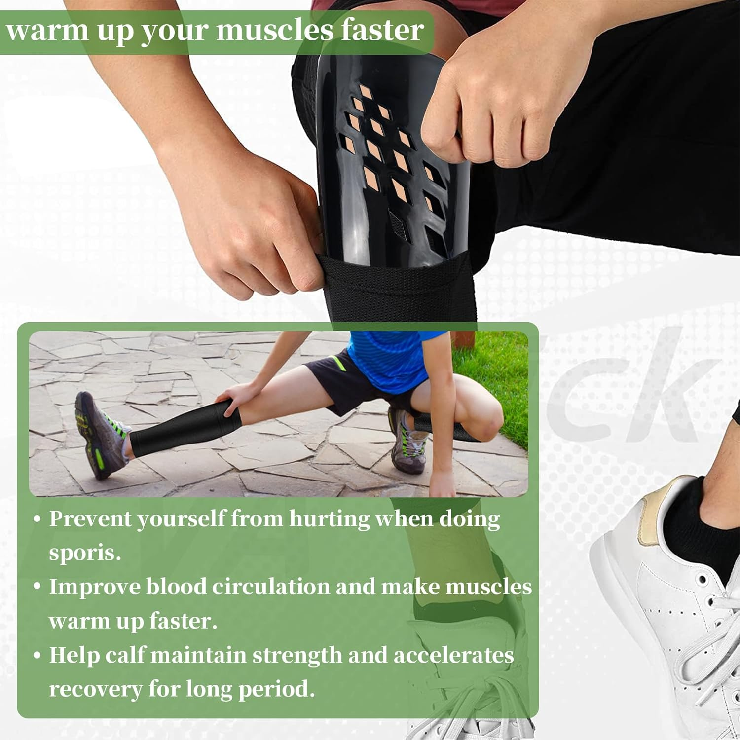 Soccer Ball Shinguards Board with Socks Breathable Insert Board Type Football Shin Guards with Sleeves Cushion Protection Shin Guards Reduce Shocks and Injuries for Unisex Football Games image number 1