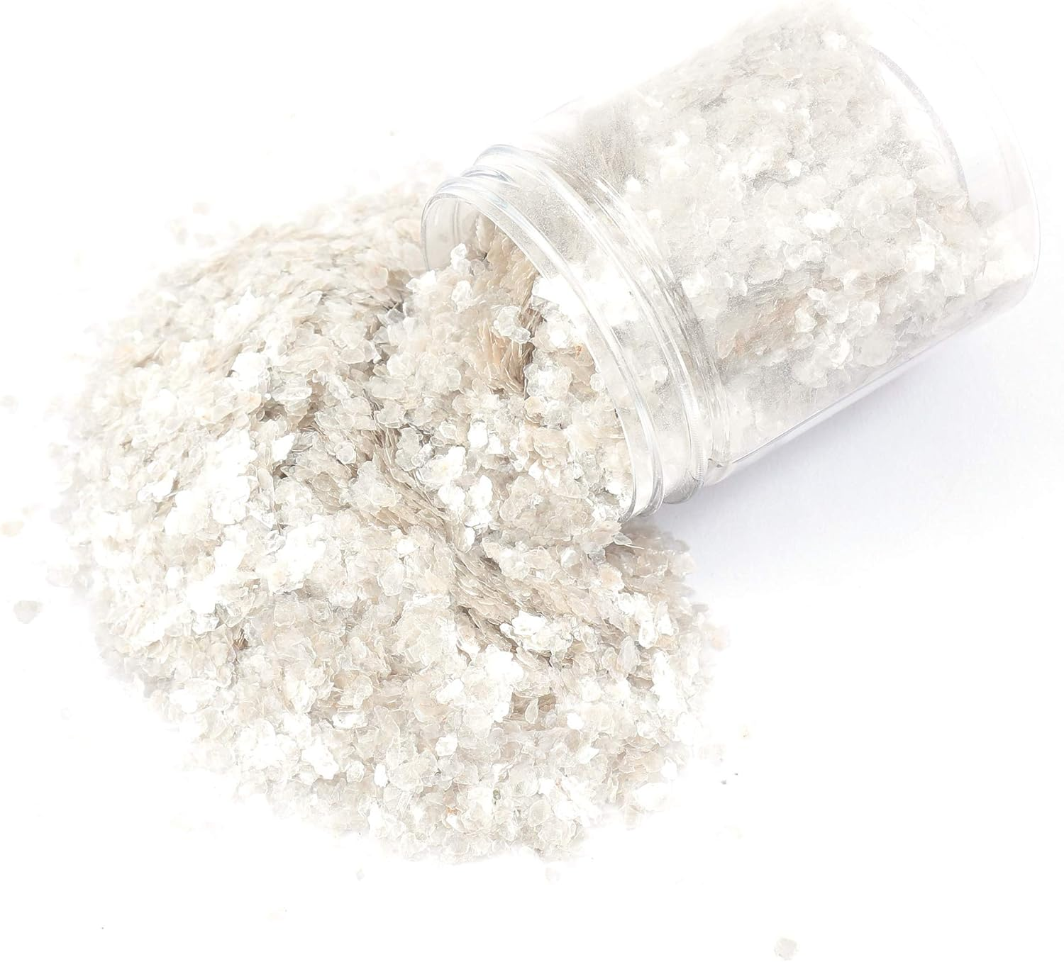 Shiny Stone Crushed Magical Natural Mica Flakes Flitter for Resin Painting Arts and Crafts,Nail Art,Diy Decoration Leaf Multi-Use 2-4Mm(6-10 Mesh) (Snow White) image number 1