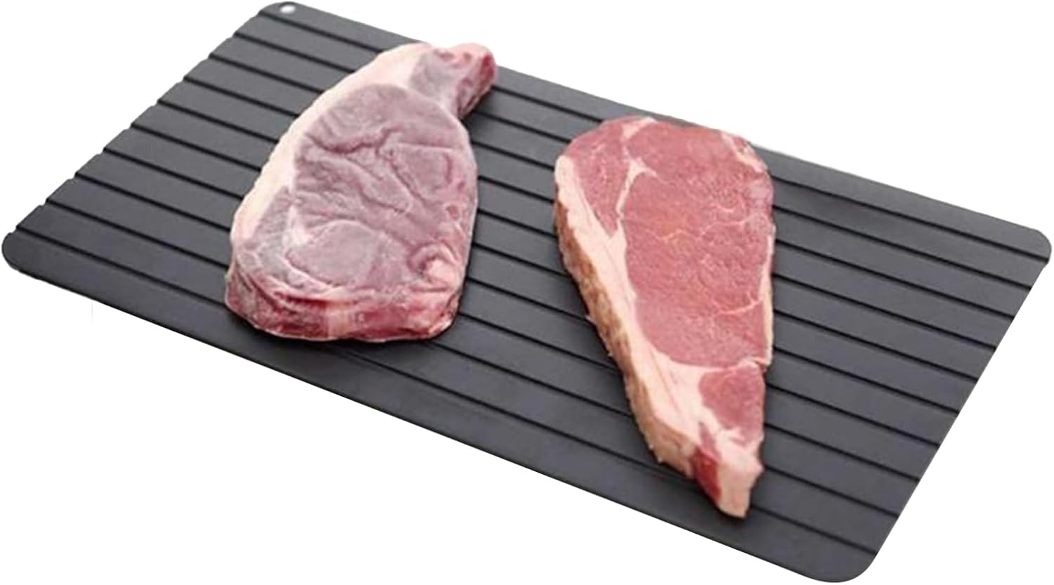 Bensil Aluminum Alloy Meat Defrosting Tray - Thawing Plate for Faster Defrosting Food, Non-Stick Surface, Black, Rectangular, 23*16.5*0.2Cm/8.97*6.44*0.08 Inches, 200G image number 2