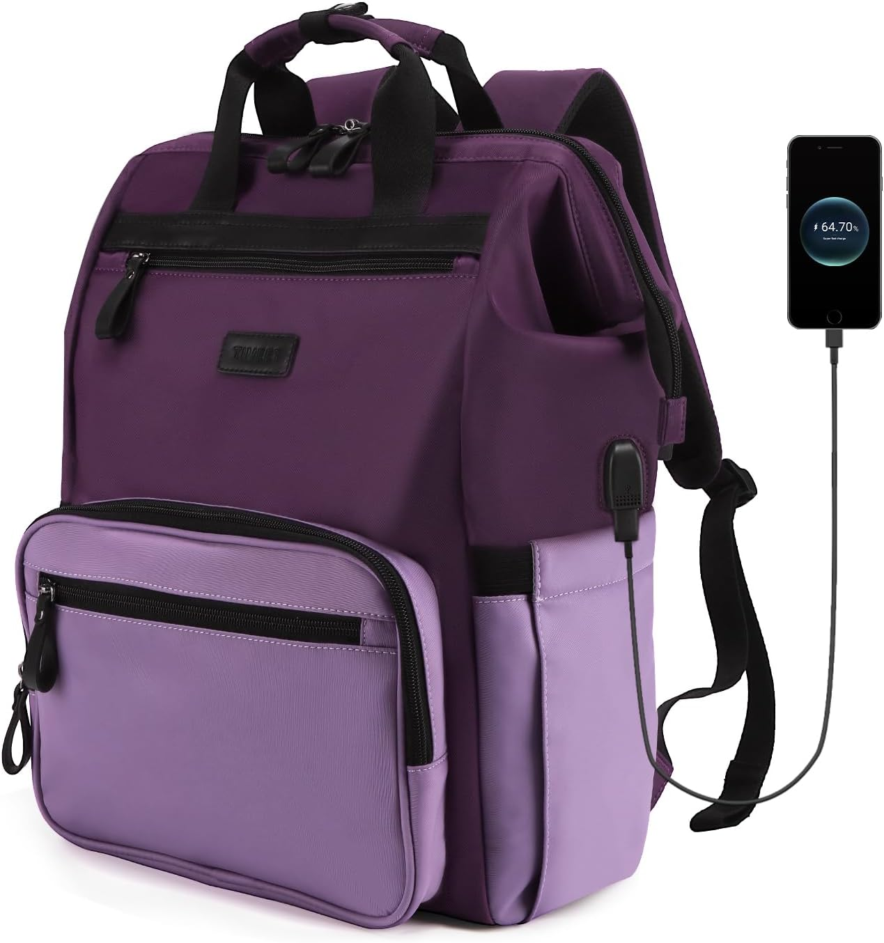 Timeet Laptop Backpack for Women Men, 15.6/17 Inch Travel Backpack with USB Charging Port, Water Resistant & Anti-Theft for Work College Business, Multifunctional Carry on Backpack