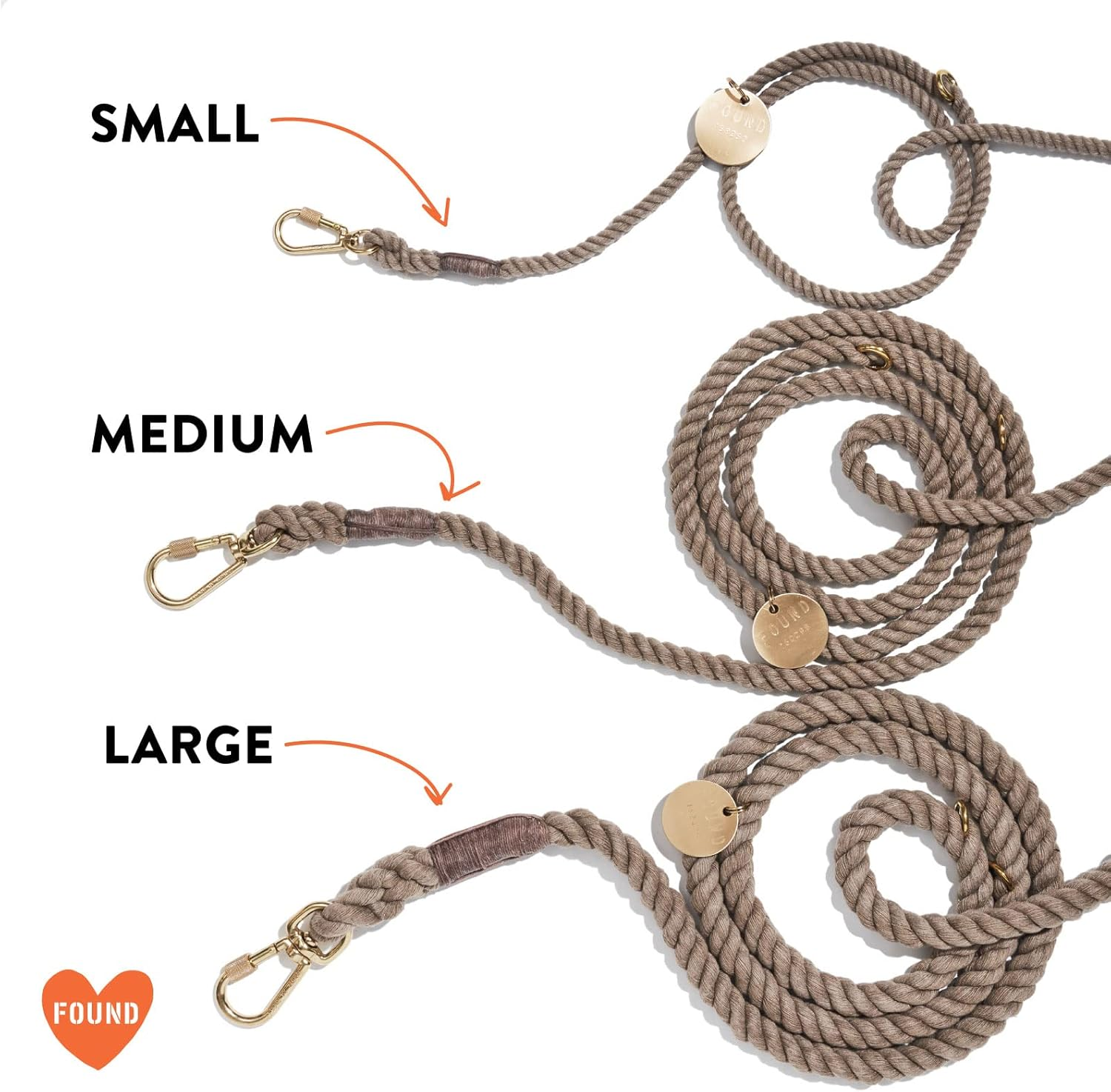 Found My Animal - Teal Ombre Cotton Rope Dog Leash, (Medium) - Heavy Duty Dog Training Leash - Adjustable Solid Brass Lockable Carabineers - Handcrafted Braided Dog Leash Rope - Made in USA image number 6