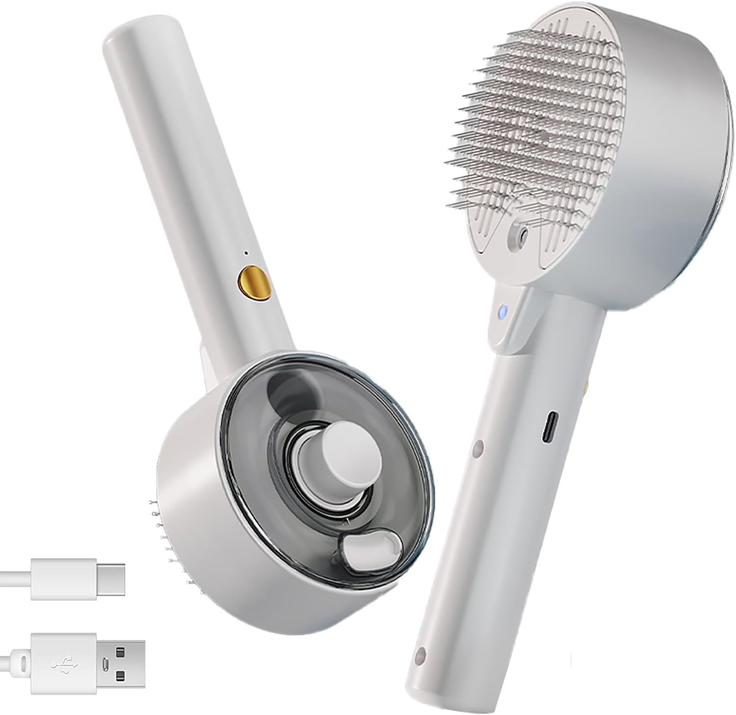 Velmoriah Cat Steam Brush, Rechargeable Cat Brush with Steam, Release Button, 2 Modes, Cat Grooming Brush for Shedding, Massage, Cleaning, Sterilization for Indoor Cats, Kitten, Dogs image number 5