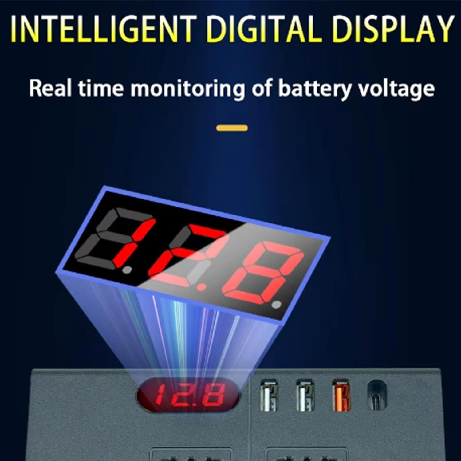 300W Car Power Inverter,Dc12V/24V Conversion Ac220V Power Converter USB Car Socket Charging Adapter Car Plug Converter with Switch and Current LED Screen,Suitable for SUV Car Truck image number 2