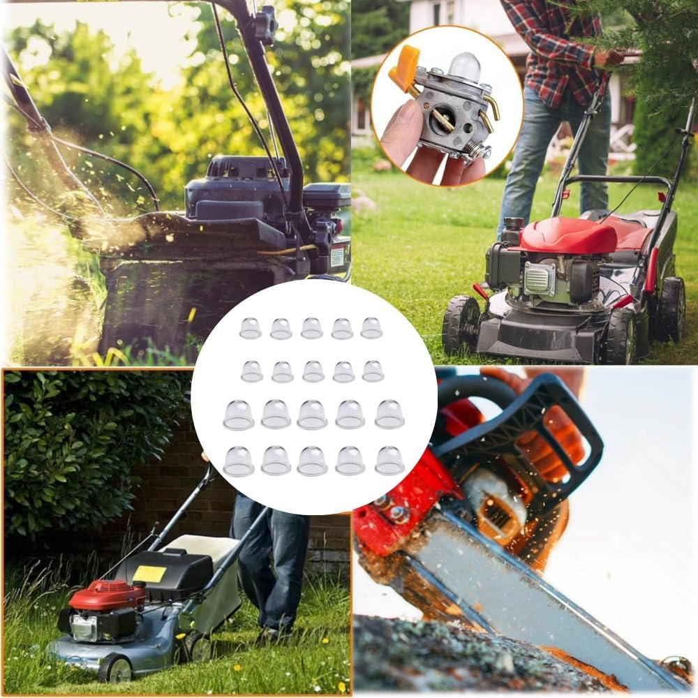 20 Primary Light Bulbs 19Mm / 22Mm Chain Saw Trimmer Lawn Mower Carburetor Oil Cup Primer Light Bulb Fuel Pump for Chainsaw Brush Cutting Grass Parts. image number 4