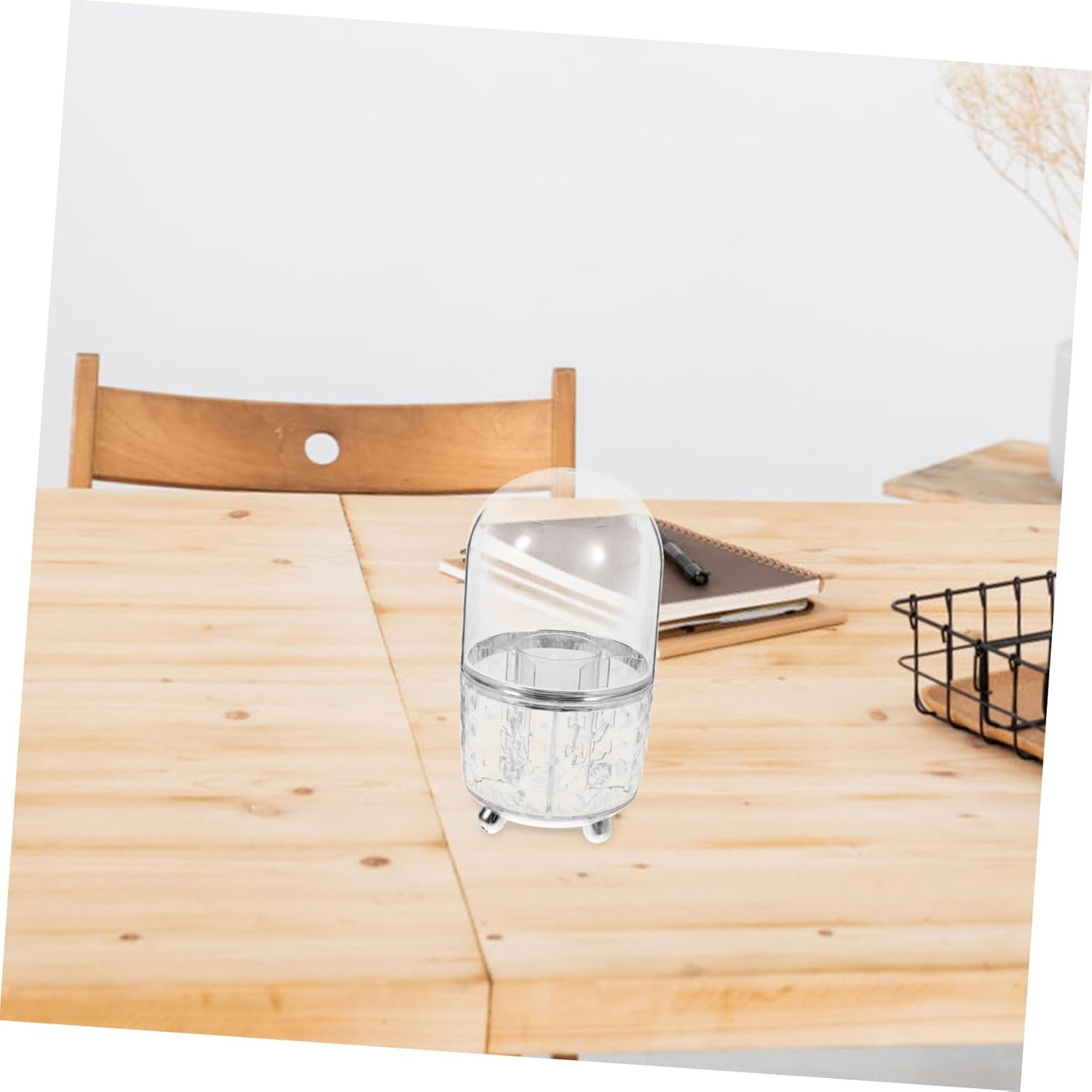 HOODANCOS Versatile Makeup Brush Organizer Rotating Stationery Box Home Office Storage Makeup Brush Holder Lid Desk Accessory image number 6