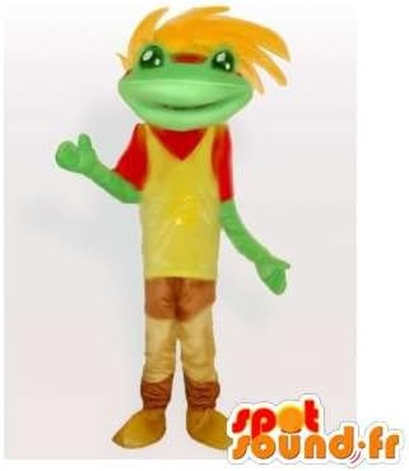 Spotsound Amazon Mascot Colorful Frog, with Hair