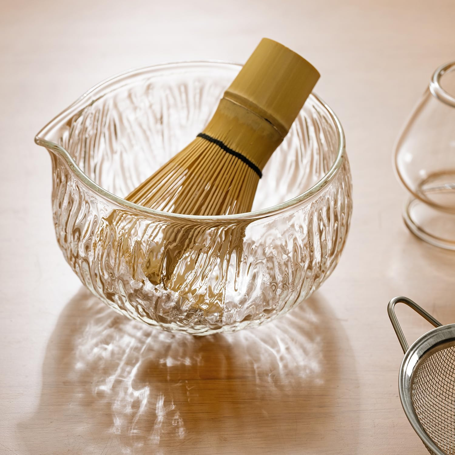 Matcha Whisk Set 7 Piece Japanese Home Use Glass Transparent Set for Home Do-It-Yourself Matcha Tea, Coffee Drinks, Kitchen Helper for Friends and Family image number 3