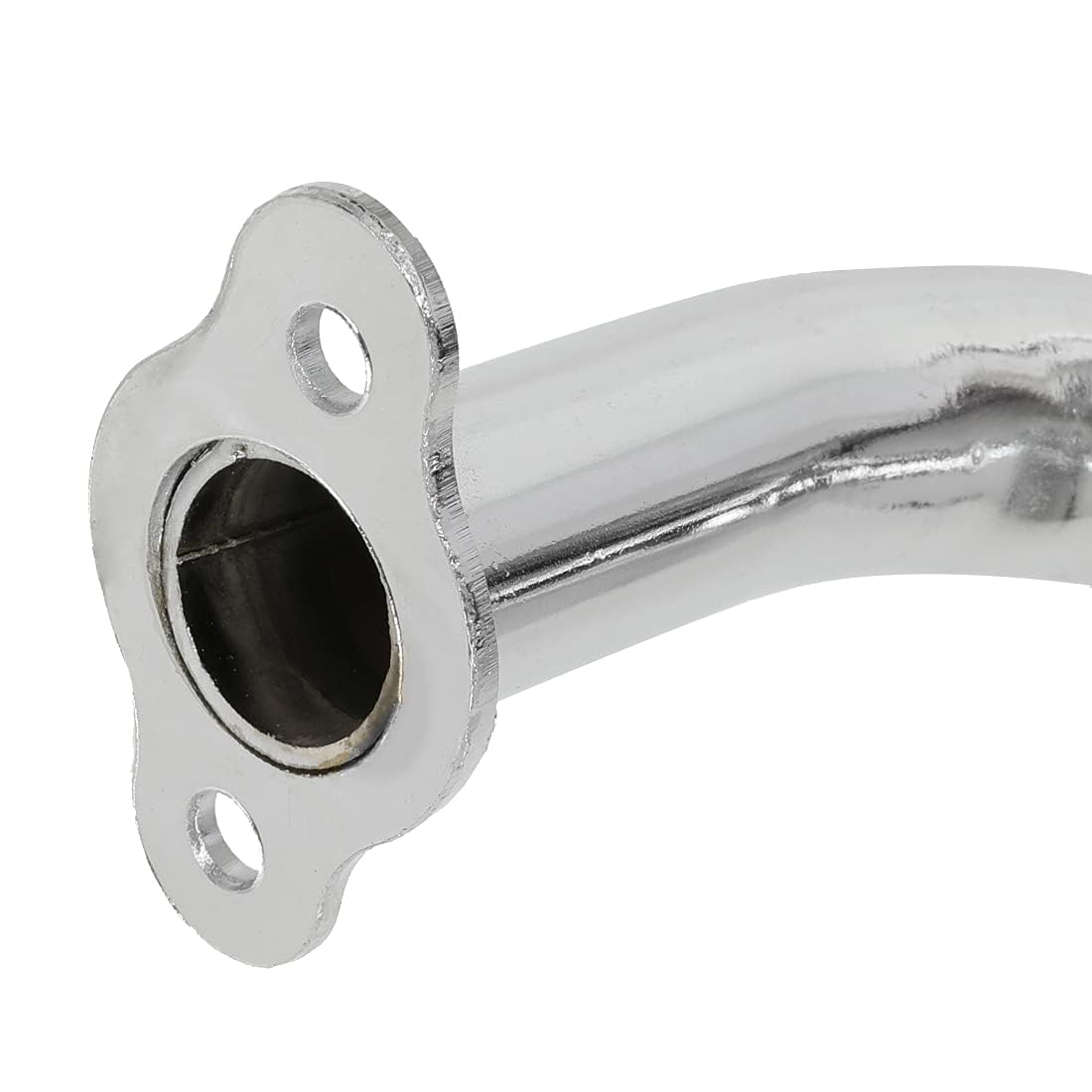 FVRITO Performance Chrome Exhaust Muffler Expansion Chamber Pipe Silencer Gasket for 2 Stroke 50Cc 66Cc 80Cc 100Cc Engine Gas Motorized Bicycle Motor Bike Silver